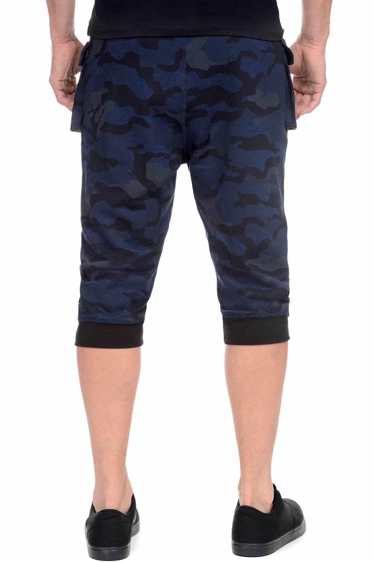 2(X)IST Blue-Camo French Terry Cropped Cargo Pant