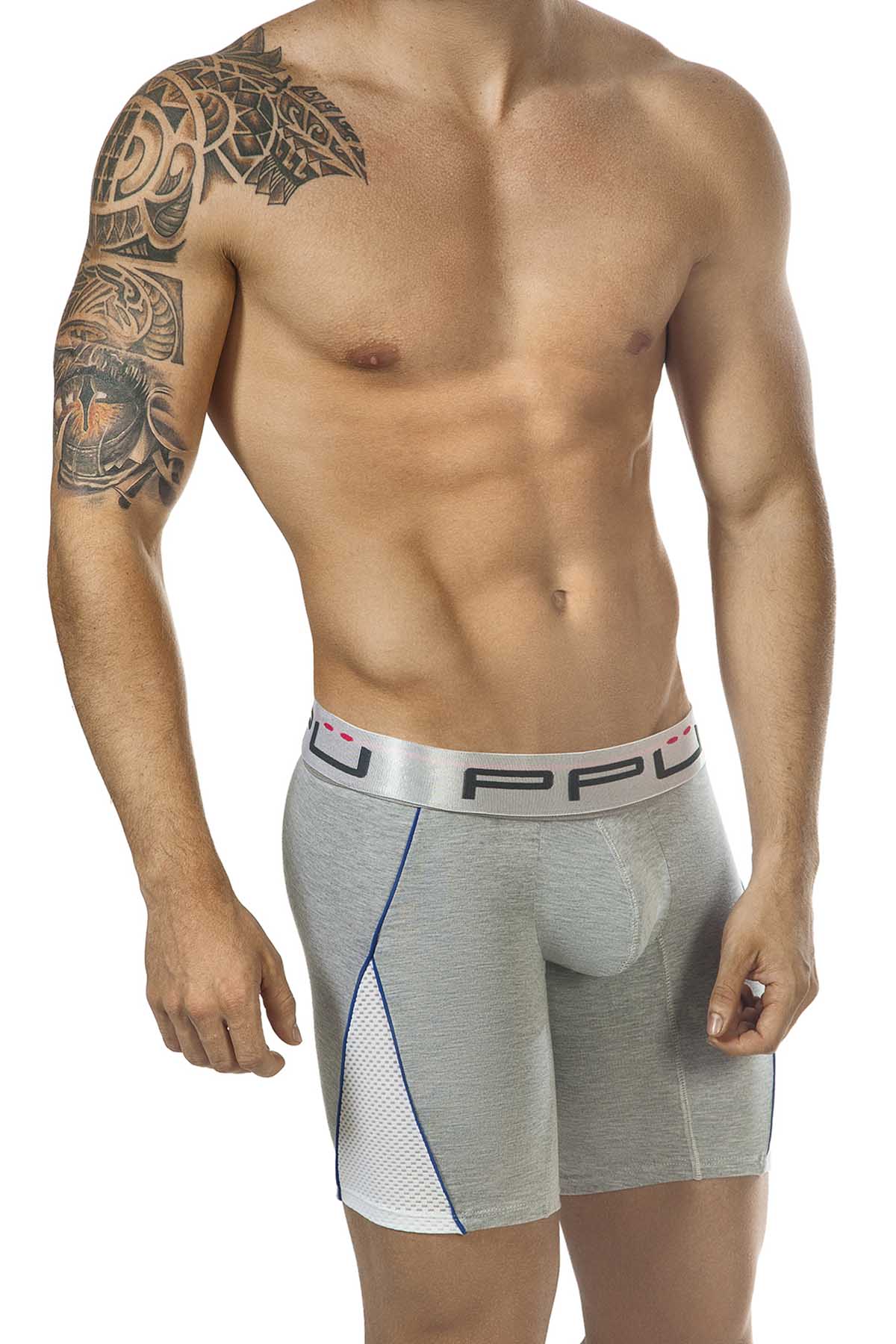 PPÜ Grey/White-Mesh Boxer Brief