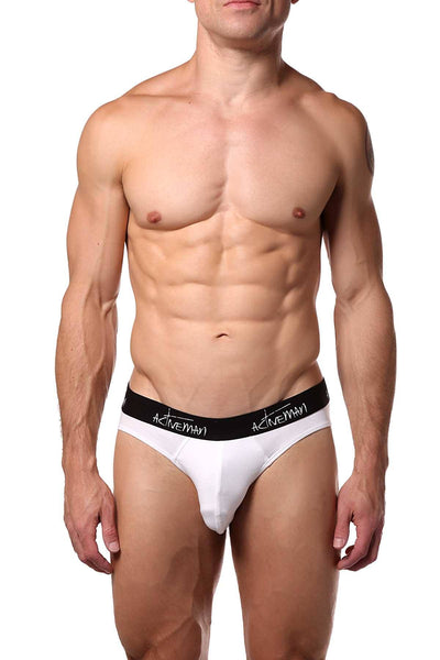 Activeman White Cotton Brief