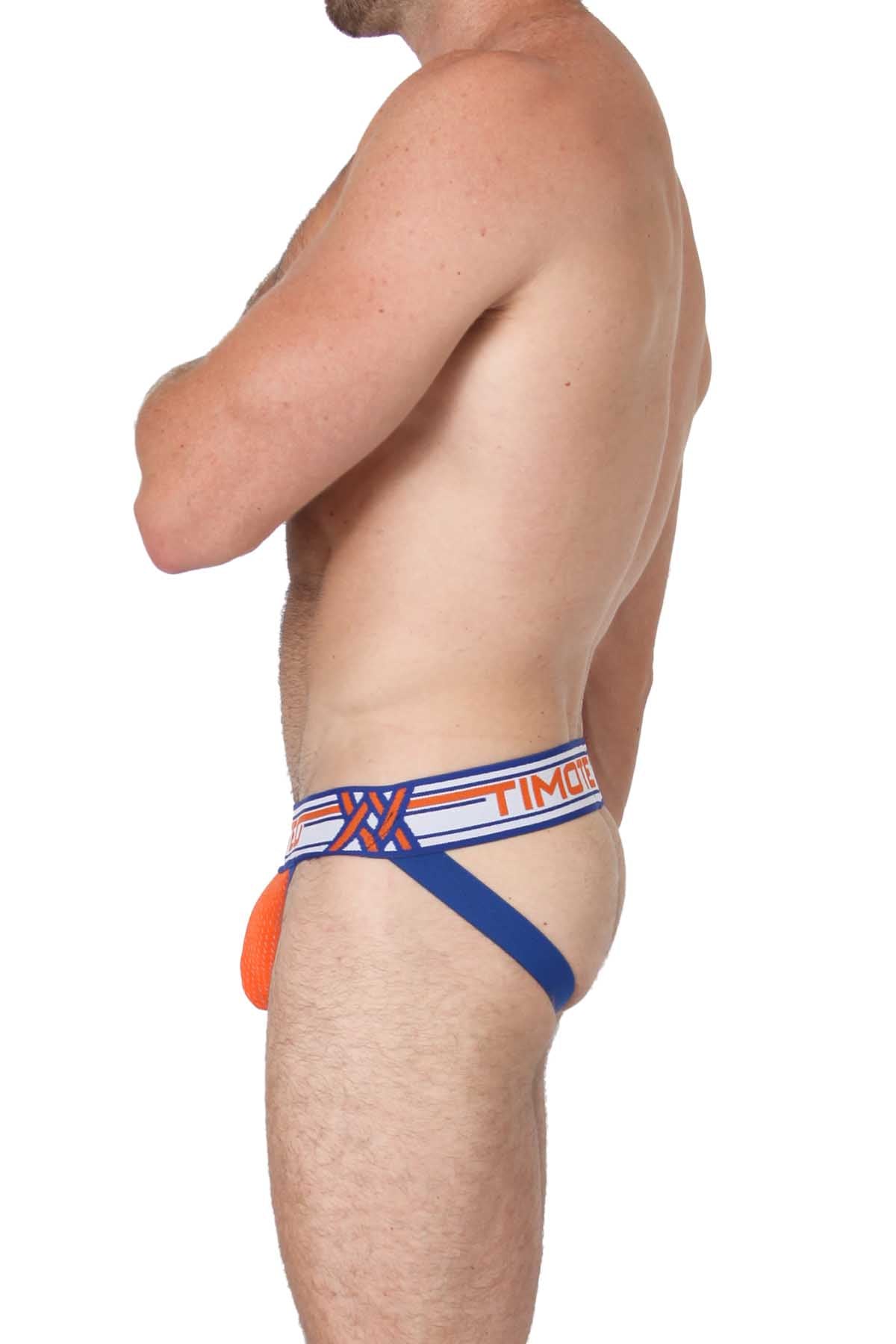 Timoteo Orange & Blue Jet Stream U-Bulge Jockstrap