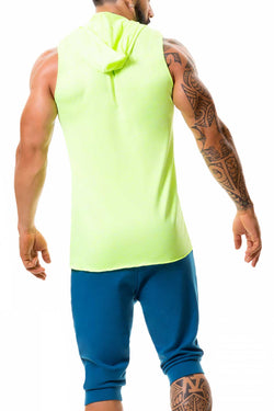 Jor Neon-Green Stereo Hooded Tank Top thumbnail 3