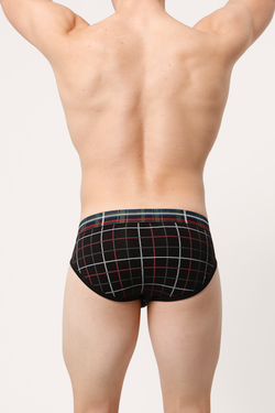 2(X)IST Black plaid Tartan No-Show Brief thumbnail 2