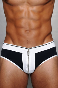 Pistol Pete Black Zipper Swim Brief thumbnail 2
