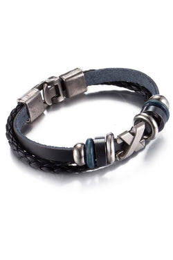 Vintage Black Cross Leather Bracelet thumbnail 2