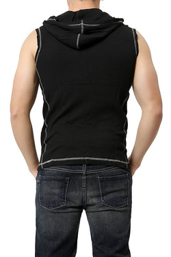 Jocko Black Sleeveless Lounge Hoodie thumbnail 2