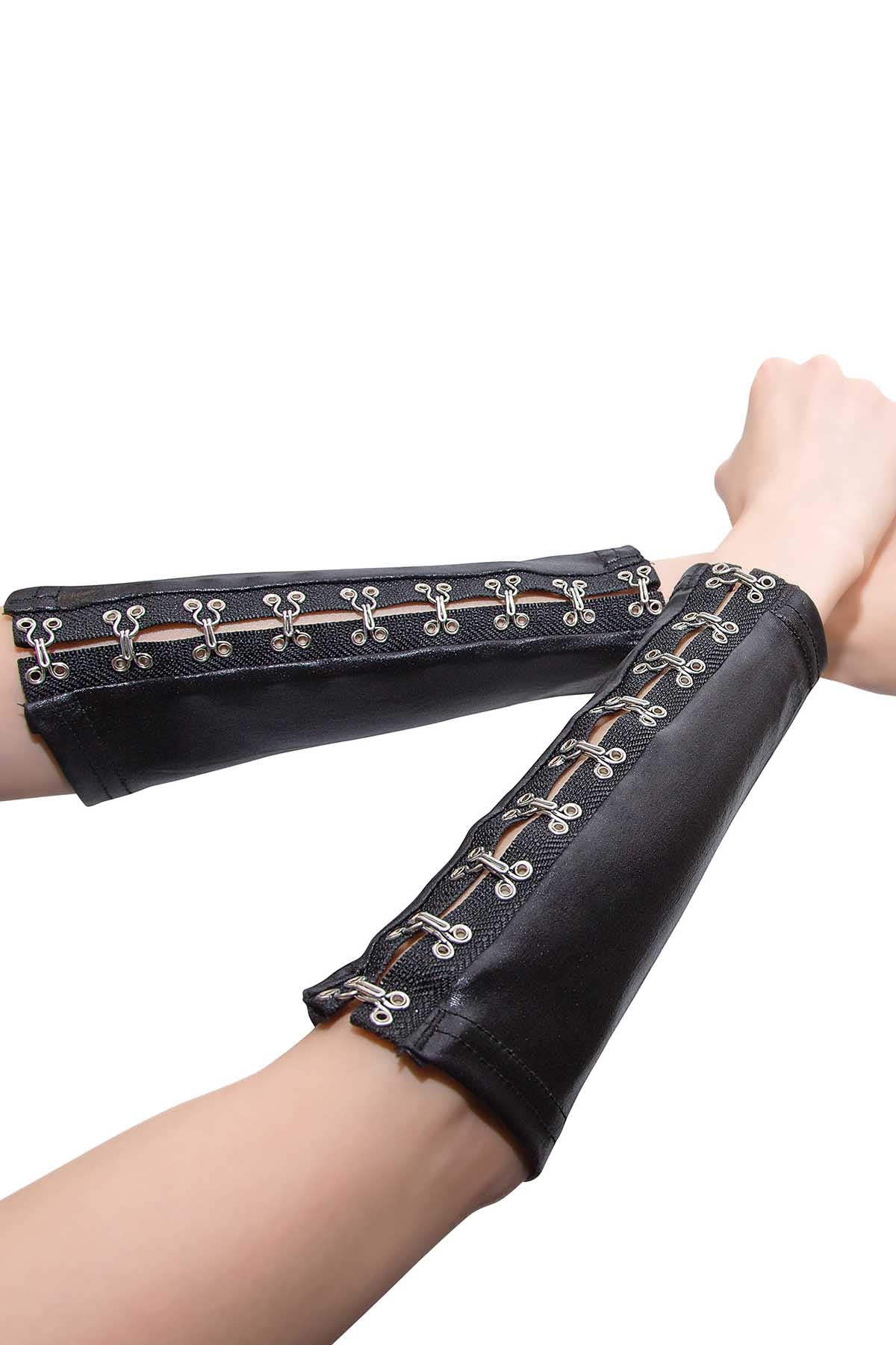Coquette Black Wet-Look Sleeves