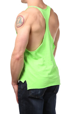 Y.M.L.A. Lime Green Raw Edge String Tank thumbnail 2