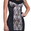Coquette Black & Nude Lace Halter Dress