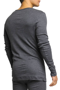 2(X)IST Charcoal Essential Long Sleeve Henley thumbnail 3
