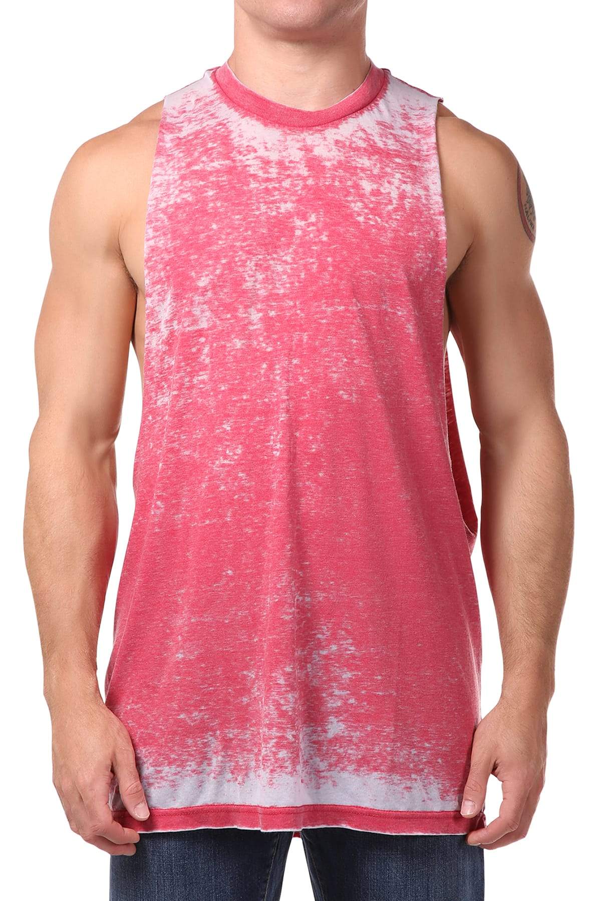 Y.M.L.A. Red Burnout Split Muscle Tank