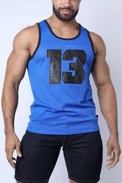 cellBlock 13 Blue Linebacker Mesh Tank Top thumbnail 1