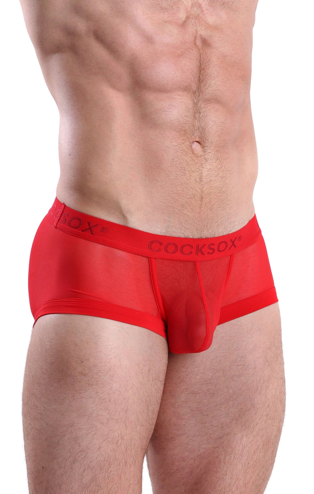 cocksox Fiery Red CX68ME Mesh Trunk
