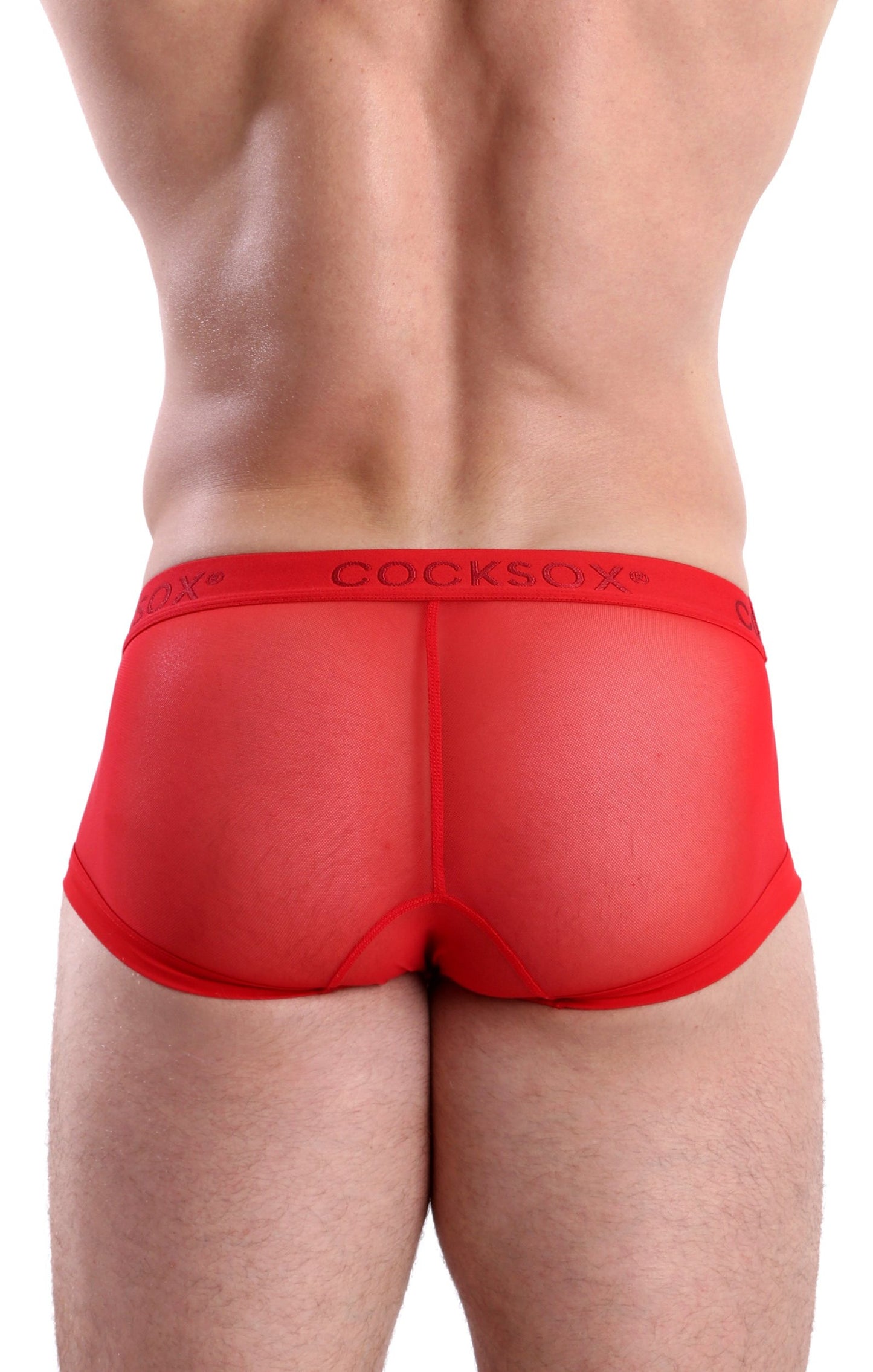 cocksox Fiery Red CX68ME Mesh Trunk