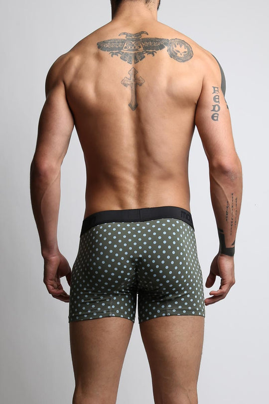 Mosmann Green & Blue Polka Dots Long Boxer