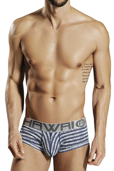 Hawai Blue Pixil Stripes Brief