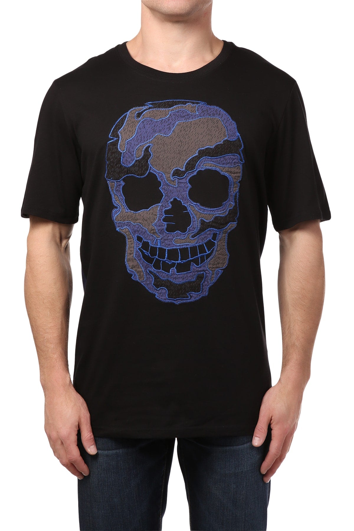 Smash Black Patchwork Skull Shirt