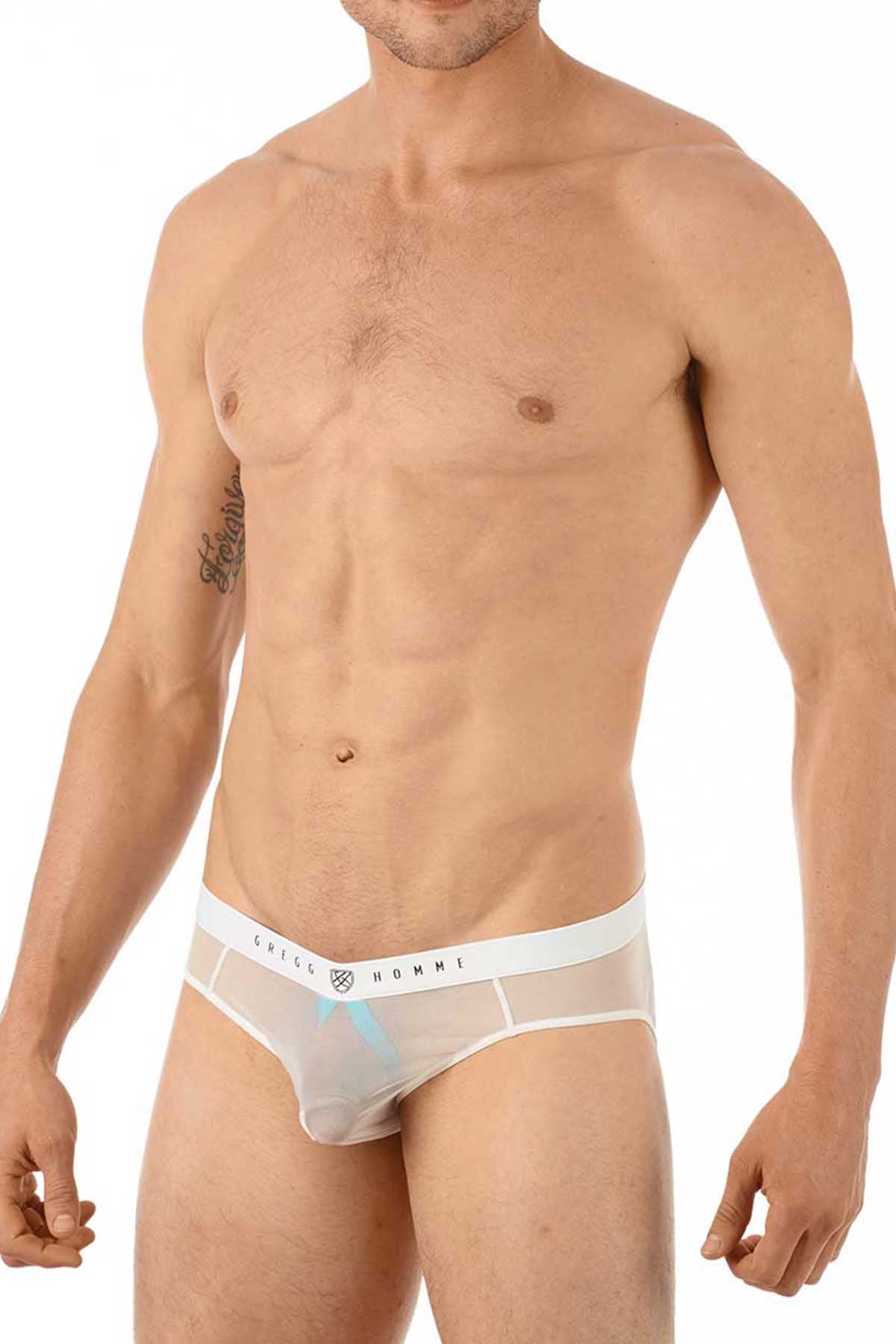 Gregg Homme White Erotik Ultra Sheer Mesh C-Ring Brief