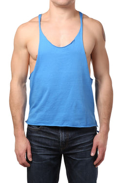 Y.M.L.A Blue Raw Edge String Tank thumbnail 1