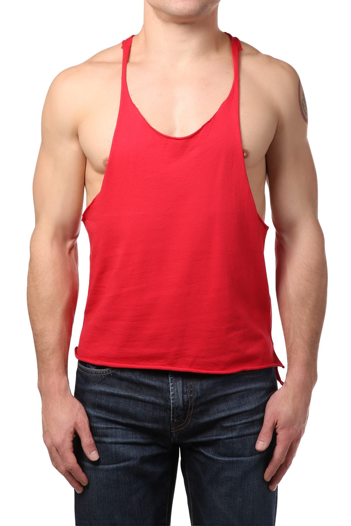 Y.M.L.A Red Raw Edge String Tank
