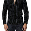 VintageRed Black Flourish Stripe Shirt