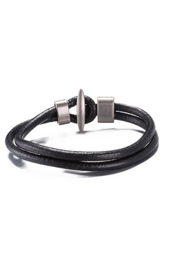 Black Leather Infinity Bracelet thumbnail 1