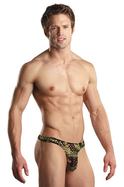 Male Power Green Camo Net Bong Thong thumbnail 1