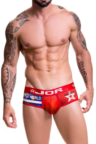 Jor Red Printed Believe Brief