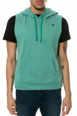 Zutoq Green Zasted Sleeveless Hoodie thumbnail 2