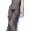 Coquette Black Fishnet Full-Length Dress