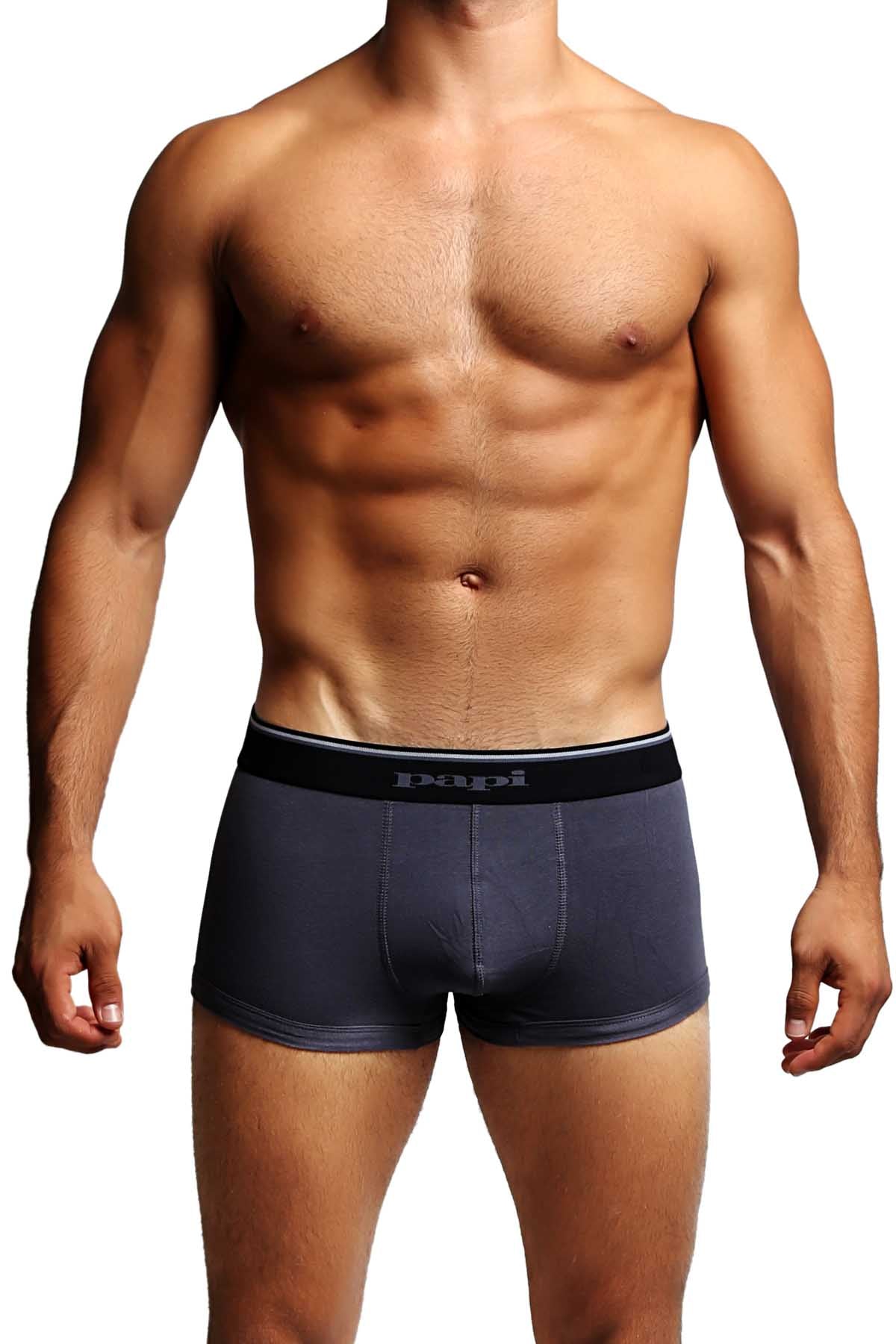 2-Pack Papi Black & Charcoal Solid Stretch Brazilian Trunks