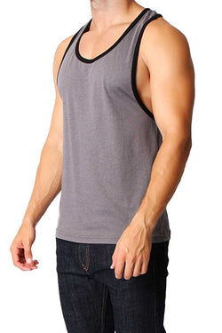 Timoteo Charcoal Grey & Black Freedom Tank thumbnail 1