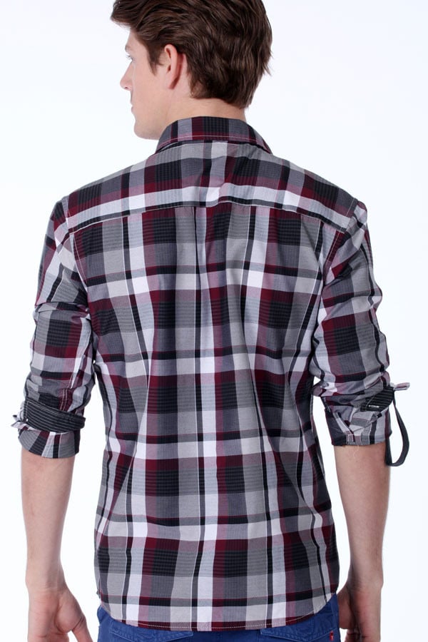 ONE90ONE Black & White Checked Button-Up