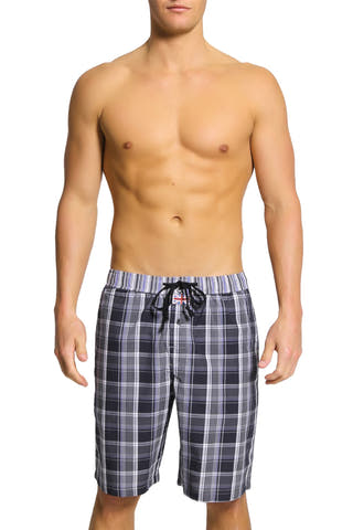 English Laundry Black Plaid Drawsting Short