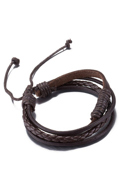 Brown Vintage Fashion Strap Leather Rope Wristband Bracelet thumbnail 1