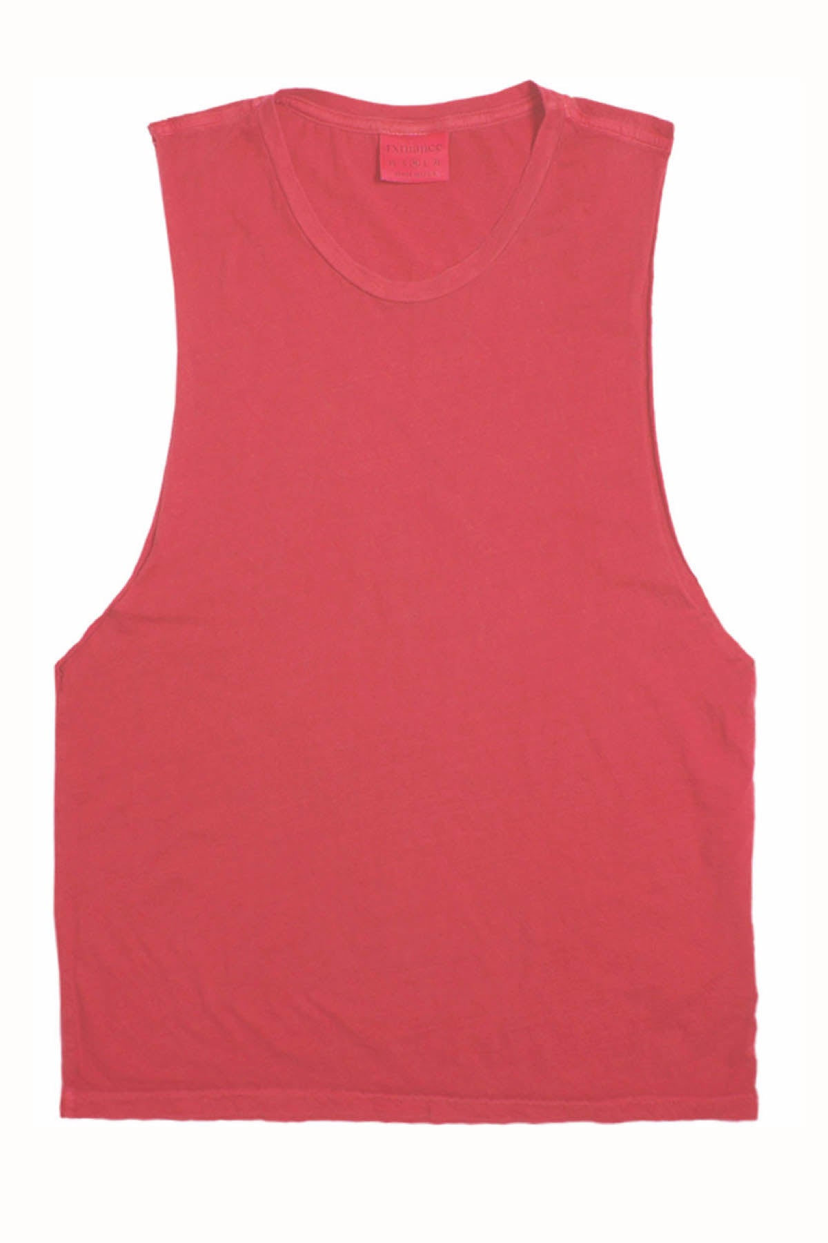Rxmance Unisex Faded Red Raw Edge Cut Off T
