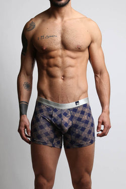 2-Pack Mosmann Heather Grey & Orange Plaid Boxer Briefs thumbnail 4