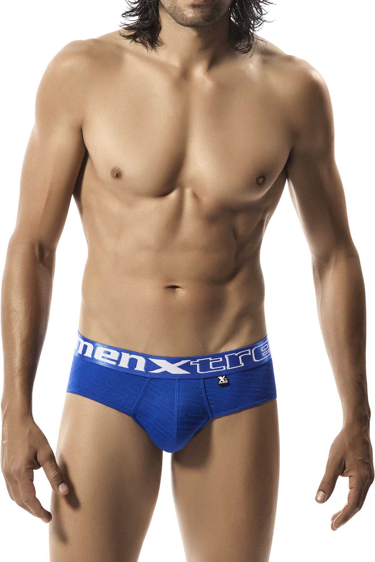Xtremen Blue Microfiber Jacquard Brief