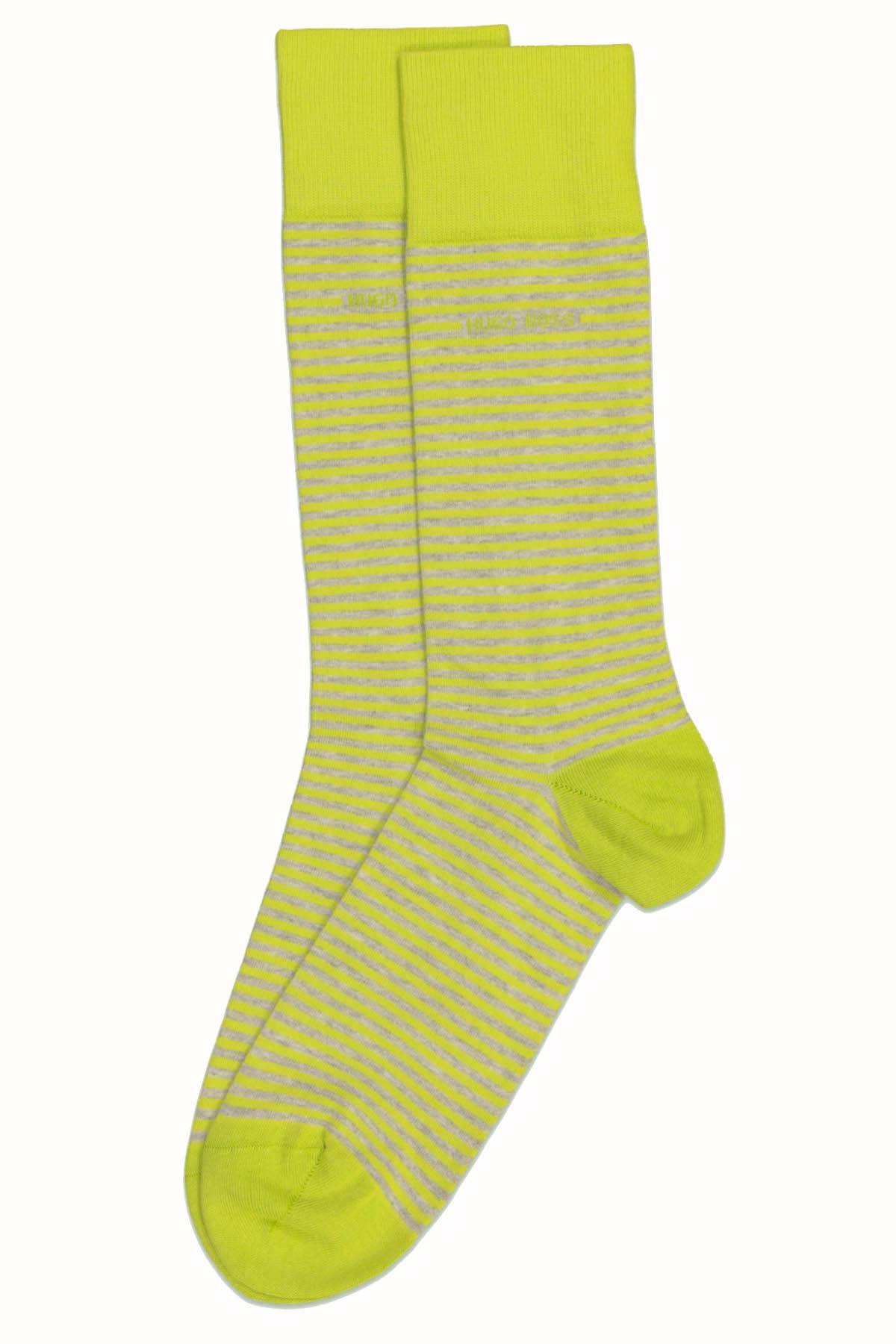 Hugo Boss Lime & Grey Stripe Sock
