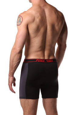 PUMA Black & Grey Solid Side Panel Boxer Brief thumbnail 3