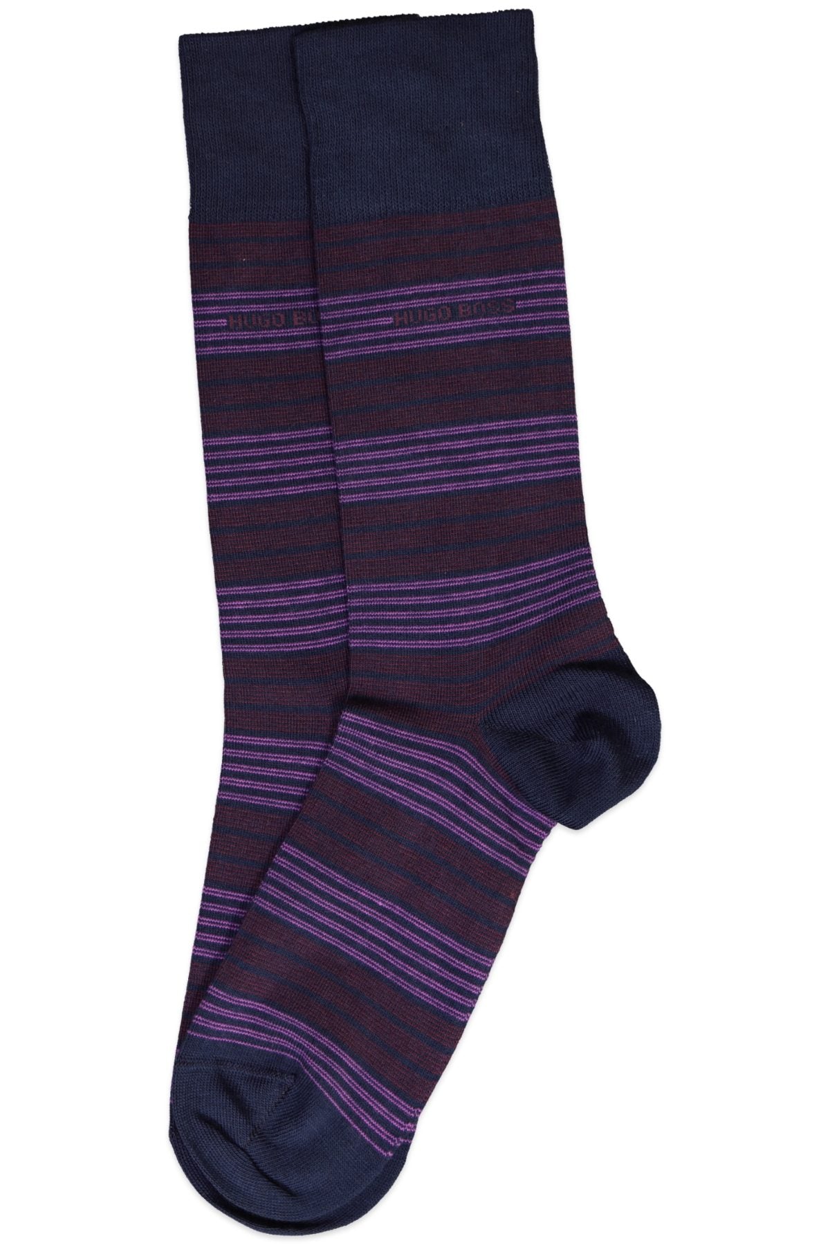 Hugo Boss Purple & Navy Striped Sock