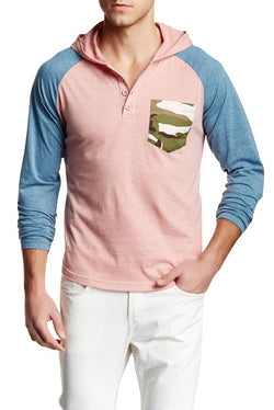 Filthy Etiquette Peach Henderson Henley Hoodie thumbnail 1