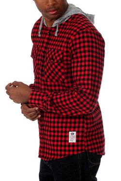 Something Strong Red Something Vague Hooded Button-Up thumbnail 2