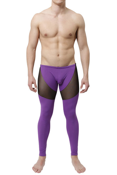 CheapUndies Purple Mesh Panel Performance Tights
