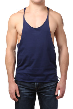 Y.M.L.A. Navy Blue Raw Edge String Tank thumbnail 1