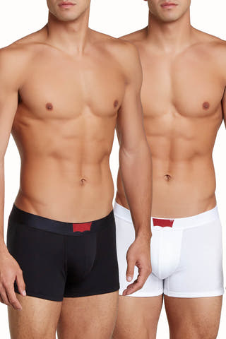 Levi's Black/White 200 Series Cotton-Stretch Boxer Brief 2-Pack