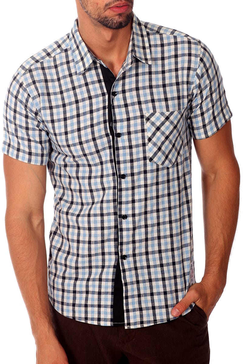 Something Strong Blue Something Potent Button-Up