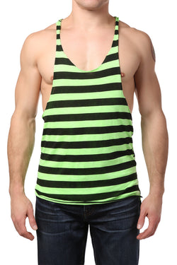 Y.M.L.A Lime Green Stripe Tank Top thumbnail 1