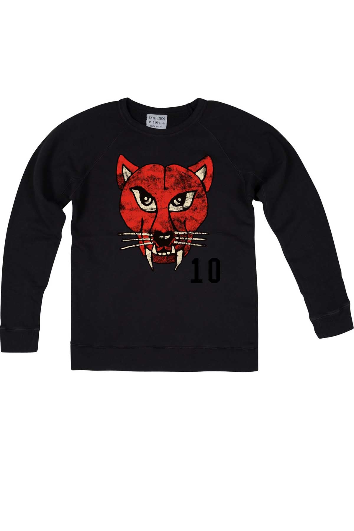 Rxmance Unisex Black Cat Crew Sweatshirt