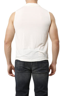 P.O.V. Ivory Toga Sleeveless Shirt thumbnail 3