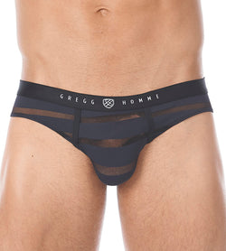 Gregg Homme Black Mesh Encore Waistband Briefs thumbnail 1